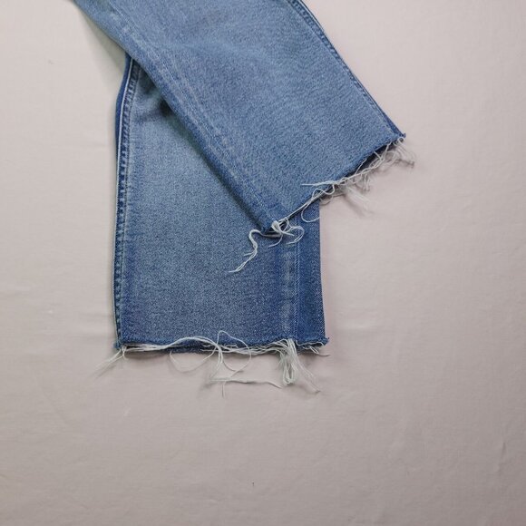 Kancan Straight Leg Jeans 5 Distressed Light Wash Mid Rise Stretch Juniors - Picture 5 of 9